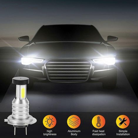 2x H7 LED-Scheinwerferlampen-Set, Fern- und Abblendlicht, 100 W, 30000 lm, superhell, 6000 K Weiß