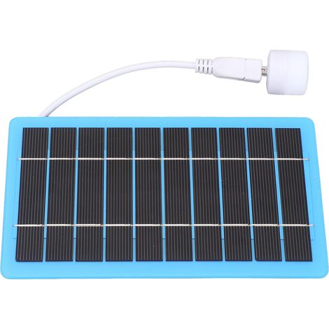 Rosvola Kleines 5V 5W Solarpanel, tragbares USB-Ladegerät mit weißem Licht für Outdoor-Camping, Wandern und Angeln
