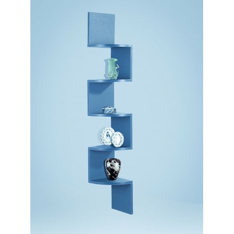 Lucca 5 Tier Wall Mounted Corner Shelf - Grey