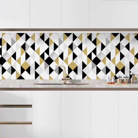 Crédence adhésive cuisine - Motif Géométrique - 90x90 cm - Adhésif + Protection MATE (1/5)