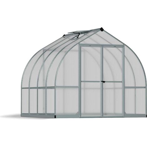 Greenhouse Bella Kit 8 x 8 Feet - Polycarbonate - L243.9 x W244 x H219 cm - Silver