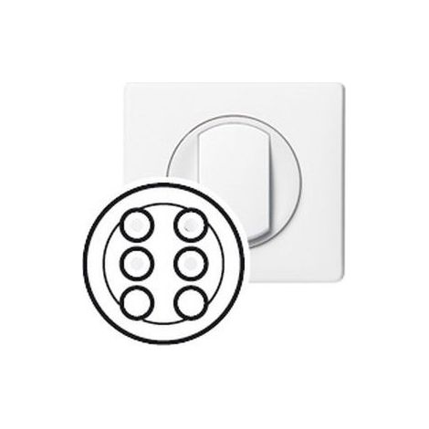 Enjoliveur blanc 2 prises audio video triple RCA ou YUV celiane LEGRAND 068214 (1/2)