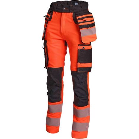Pantalon de Travail Haute Visibilité Rocket - Taille 54 - Orange Fluo - Résistant et Confortable - D-Work
