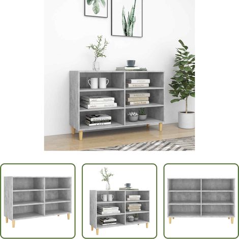 vidaXL Holzschrank - Sideboard Betongrau 103,5x35x70 cm Holzwerkstoff (1/5)