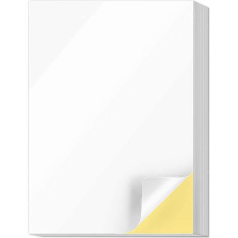 Lot de 60 étiquettes A4 autocollantes blanches pour imprimante laser, feuilles adhésives mat finition, format papier 210x297 mm (1/5)