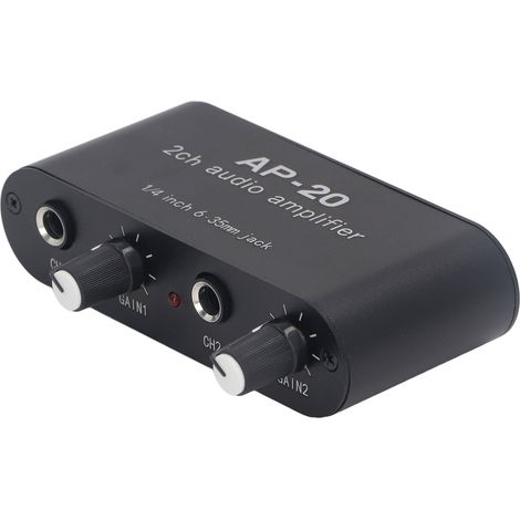 2-Kanal-Soundverstärker-Vorverstärker mit symmetrischem Eingang (6,5 mm Klinke), unabhängiger Verstärkungsregelung (0–20 dB) (1/5)