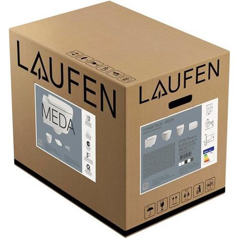 Ensemble WC suspendu à chasse d'eau profonde MEDA Advanced avec matériel de fixation réglable, gris mat