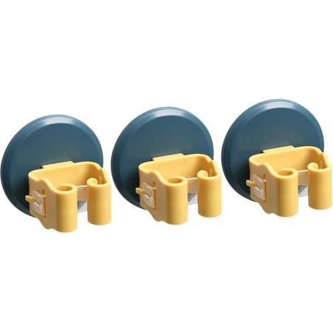 Porte-Balai Mural 3pcs en Abs Antidérapant et Résistant aux Intempéries pour Balcon et Salle de Bains, Clips de Fixation pour Balai et Pince à Balai (1/5)