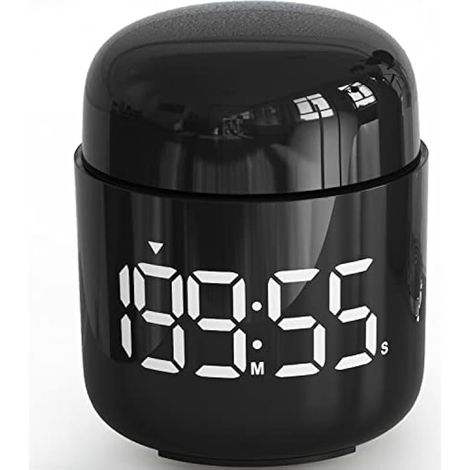 Minuteur de cuisine numérique, compte à rebours et chronomètre avec grand écran LED et réglage du volume, pour la cuisine, la classe, enfants et enseignants (Noir)