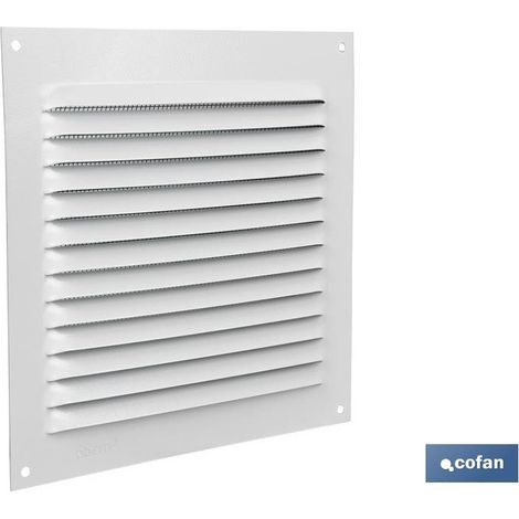 Pack de 5 grilles de ventilation en aluminium blanc avec moustiquaire 15 x 15 cm