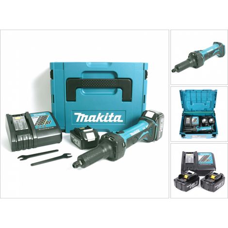 Amoladora recta sin cable Makita DGD 800 RFJ 18V + 2x batería 3.0Ah + cargador + Makpac (1/5)