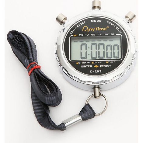 Chronomètre numérique, minuterie étanche au 1/100 de seconde, grand écran LCD de poche, réveil pour entraîneur de football (1/4)