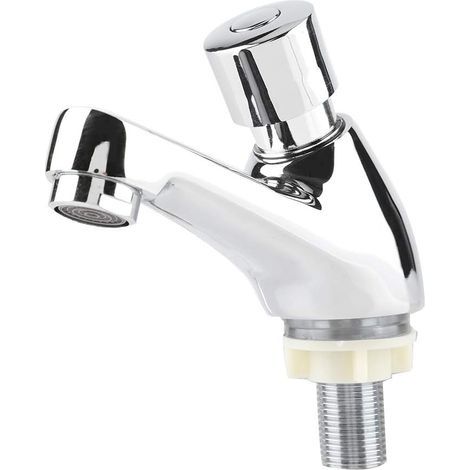 Robinet Temporisé Lave Main Lavabo Robinet Chromé Fermeture Automatique Robinet D'économie D'eau Robinet pour Cuisine Salle de Bain Lave-main WC (1/5)