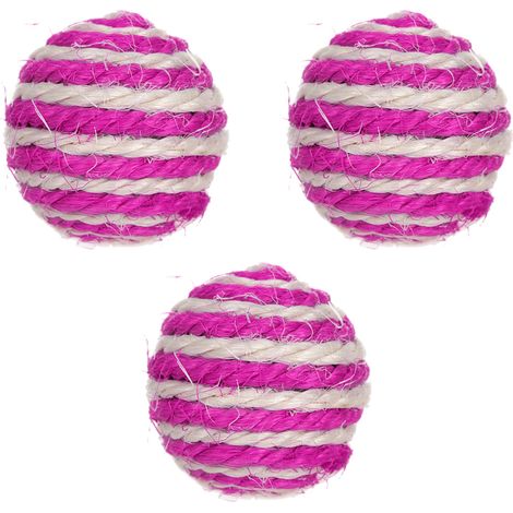 3 balles en sisal, jouet pour chat, corde tissée, stimulant instinct chasse, adapté chatons et chats adultes (1/5)