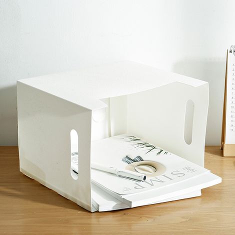 Tragbare PP-Bürobox für Bücher, Ablage, Papiere und Bürodokumente – Schreibtisch-Organizer-Aufbewahrungsbox (1/5)