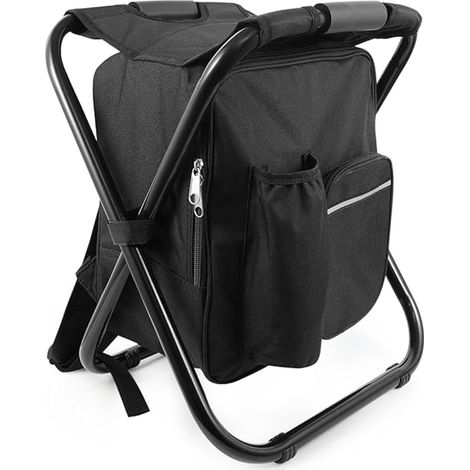 Tabouret Pliable Portable Avec Compartiment Réfrigérant - Pour Randonnée Camping Pêche Événements Extérieurs - 1 Pièce (1/3)