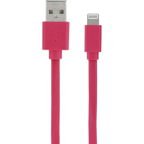 Cavo Lightning MFI / USB-A  Piatto  1 m - Fuscia - mooov