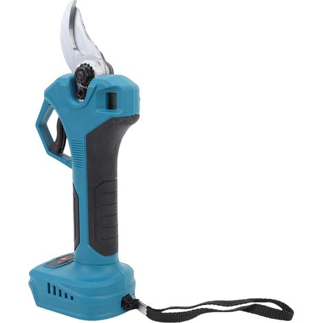Sécateur électrique bleu 30 mm robuste avec affichage numérique, rechargeable et sans fil, pour travaux de jardinage (1/5)