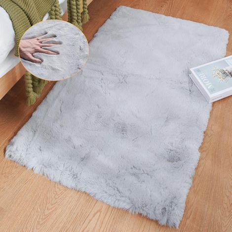 Teppich Fellteppich Kunstfell 60 x 90 cm (Rechteckig) Grau (1/5)