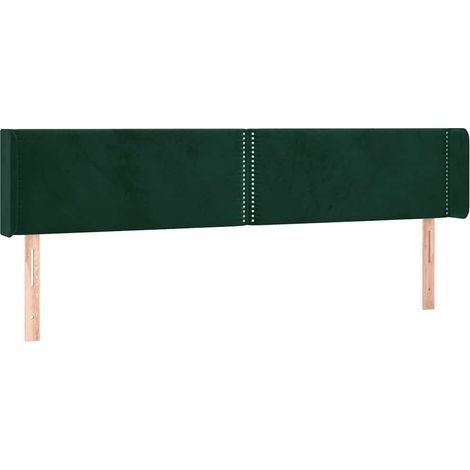 Maison Exclusive - Testiera ad Orecchio Verde Scuro 203x16x78/88 cm in Velluto (1/5)