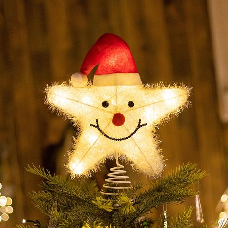 Étoile LED 3D pour Sapin de Noël 25 cm – Topper lumineux pour décoration intérieure et extérieure, Sapin de Noël (1/5)