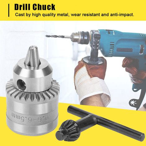 Mandrin de perçage à clé miniature 0,6‑6,5 mm avec clé de mandrin pour perceuse électrique (B10) (1/5)