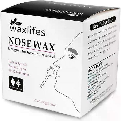 Kit d'épilation du nez (100 g) : cire en perles, bâtonnets de cire, tondeuse à poils de nez.