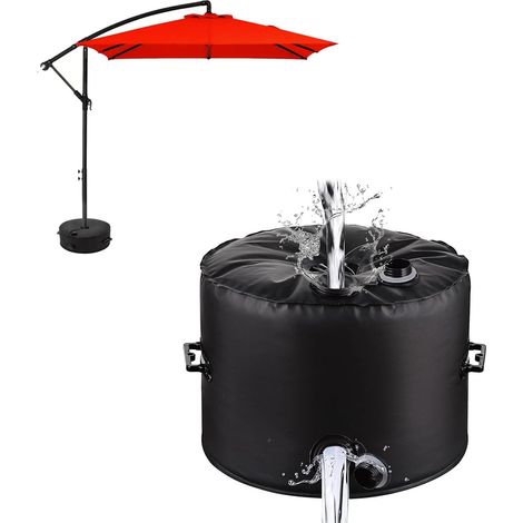 Sac à eau pour base de parasol, sac rempli d'eau (40 L) avec 2 poignées de transport pour base de parasol (1/5)
