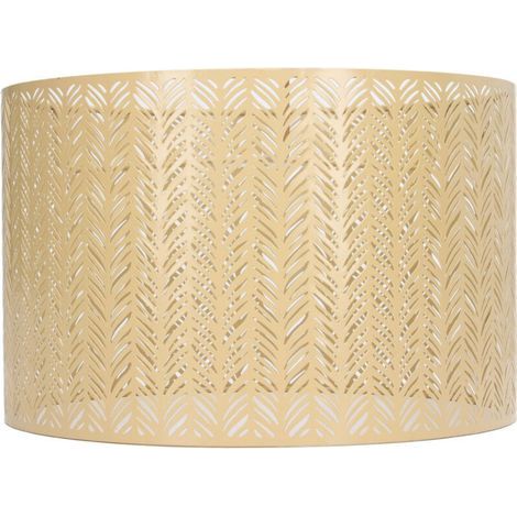 Abat-jour tambour E27 E14, Clip en forme de feuille de sapin, couvercle d'abat-jour décoratif en métal ajouré pour lampe de plafond murale de Table, or (1/4)