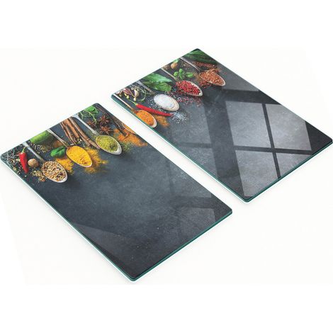 Multifunktionale, dekorative Gewürzbretter aus Glas für die Küche, 2 x 30 x 52 cm (1/5)