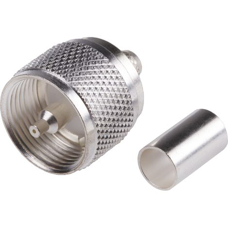 Connecteur coaxial RS PRO Mâle Droit, raccordement A sertir 75O Montage sur câble ( Prix pour 1 ) (1/2)