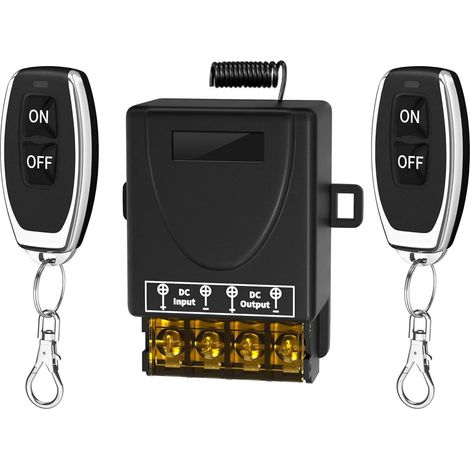 Interruptor de control remoto inalámbrico CC 12-24 V, 12-72 V, 30 A, relé RF de 433 MHz, para iluminación, bombas, electrodomésticos y sistemas de seguridad (100 m)