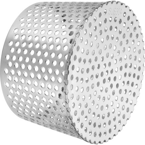 Garde-Gouttière Filtre 5.7"-5", 1 Pack Bouchon De Terminaison PVC Grille D'Aération Couverture En Acier Inoxydable Conique Couverture De Tuyau D'Échappement Pour Descente Argenté (1/5)