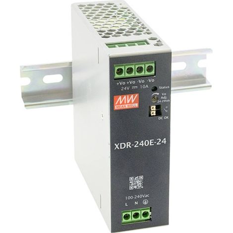 MW Mean Well XDR-240E-24 Alimentatore per guida DIN 24 V 10 A 240 W Contenuto 1 pz.