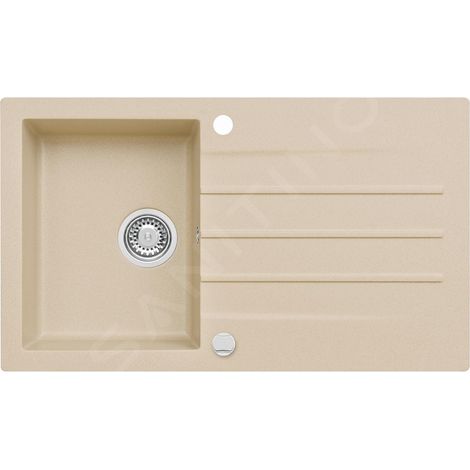 Alveus Cortina - Évier en granit 860x500 mm, avec commande de vidage, beige 1133450 (1/2)