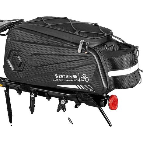 Alforja para bicicleta de gran capacidad, impermeable, negra. (1/2)