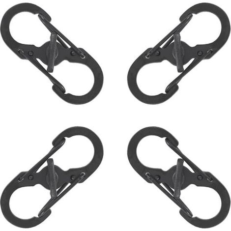 Lot de 10 mini mousquetons à double anneau en acier inoxydable en forme de S, 35 x 15 mm (1/5)