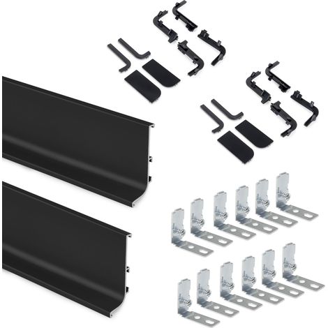 Emuca Gola Kit Aluminiumprofil Schwarz 2,35 Meter