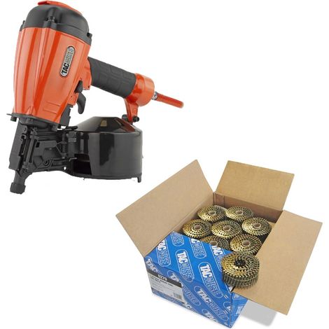 Tacwise FCN55V Pneumatic Coil 57mm Air Framing Nailer + 9,000 2.3X50mm Coil Nail (1/5)