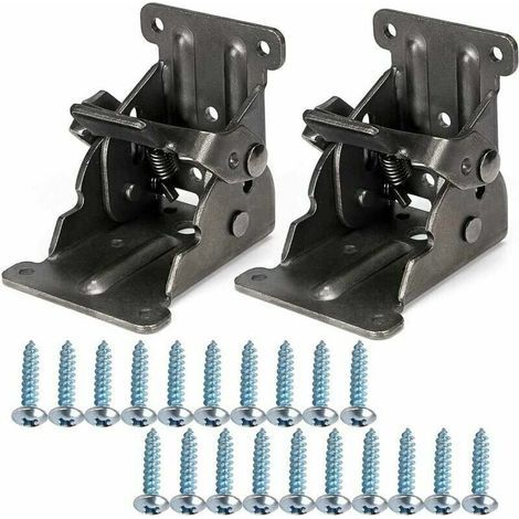 2 Pcs Charnière pliante autobloquante 90, support pliable, verrouillage extension table support d'étagère pliable en tle d'acier pour table de travail,DEBUNS