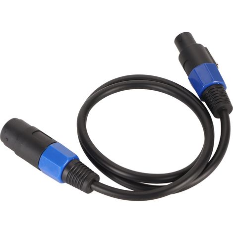 Câble d'enceinte professionnel de 1 m (3,3 pi) de long, en PVC, avec connecteurs mâle et femelle à verrouillage rapide par rotation, pour amplificateur et moniteur. (1/5)