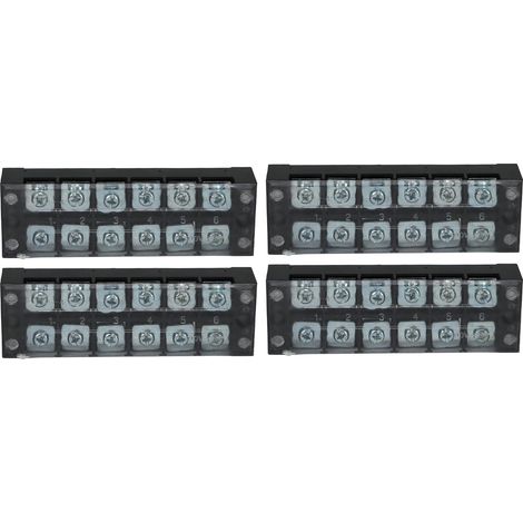 4Pcs Bloc de Jonction TB Fixe Double Rangée Haute Intensité 600V 45A 6 Positions Bornier de Barrière (4506) (1/5)