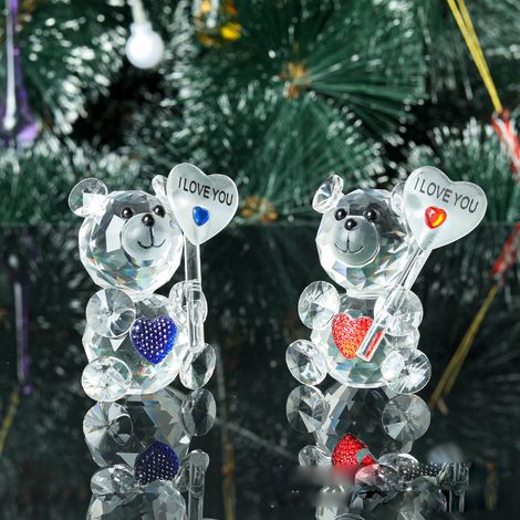 Figurine Ours En Forme De Cœur - Décoration De Bureau Et Étagère - Idéal Pour La Saint-Valentin - 1 Pièce (1/5)