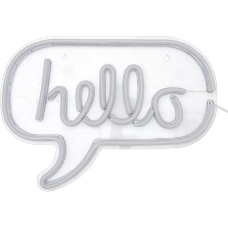 Lampe Design Néon "Hello" 43cm Blanc (1/3)