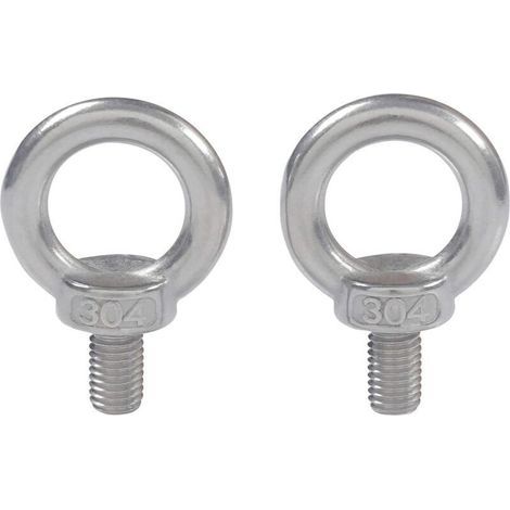 Anneau De Levage 304 Acier Inoxydable Filetage Mâle Boulon À Oeil M10X18 Boulon Vis Machines Épaule Levage de Poids Marin Boulons 2 PCS (1/4)