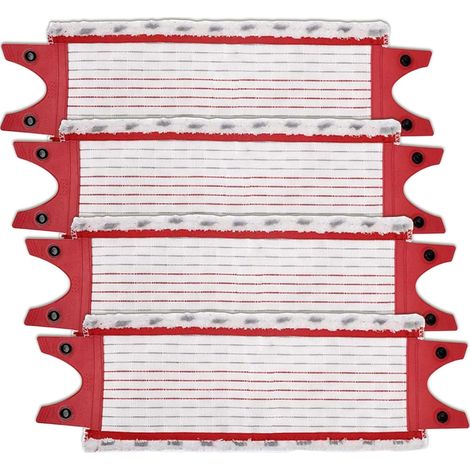 Lot de 4 lingettes de rechange en microfibre, têtes de balai plates en microfibre pour balai aspirateur Vileda Ultramax 2 en 1, recharges pour balai