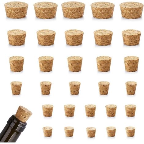 Confezione da 30 tappi di sughero, tappi per vino, tappi per bottiglie di vino, tappi di legno per bottiglie, tappi di ricambio conici, tappi per barattoli artigianali - Crezuo