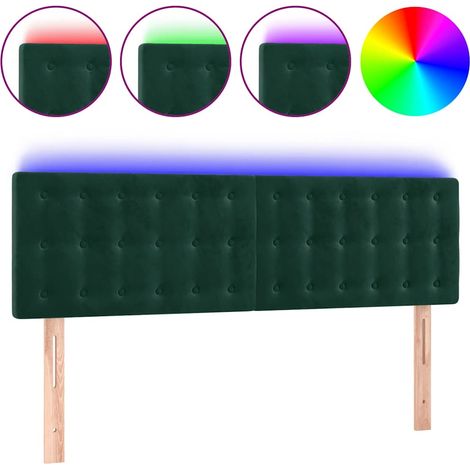 Maison Exclusive - Testiera a LED Verde Scuro 144x5x78/88 cm in Velluto (1/5)