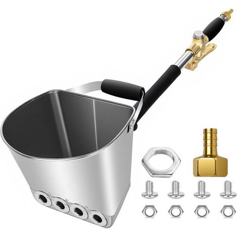 Pistolet à ciment – 4 L – Acier inoxydable et aluminium – Plâtre et béton – Outil de finition (1/5)