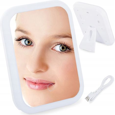 Specchio da trucco retroilluminato LED USB a batterie a tocco (1/5)